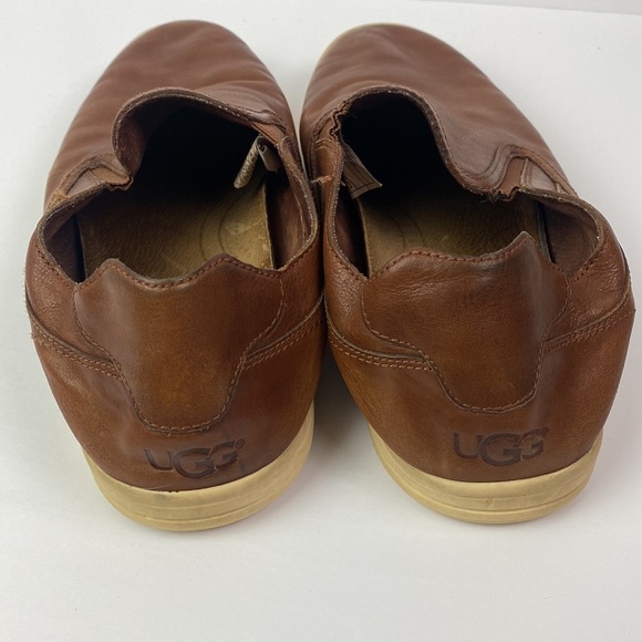Ugg | Brown Leather Slip On Loafers Men’s 11 - Picture 6 of 10